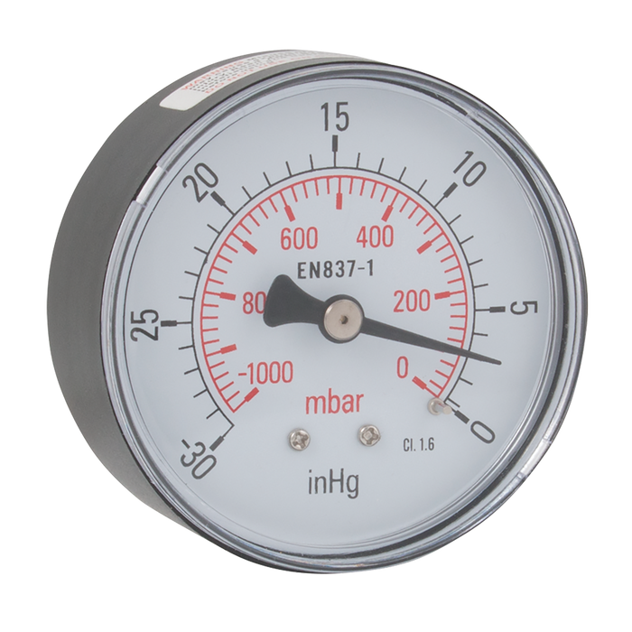 1/4" Bspt Male Vacuum Gauge