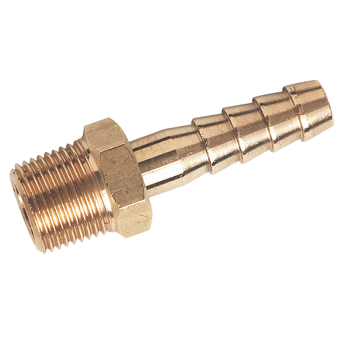 1/2" Bspt Male Straight Hose Tails, Brass