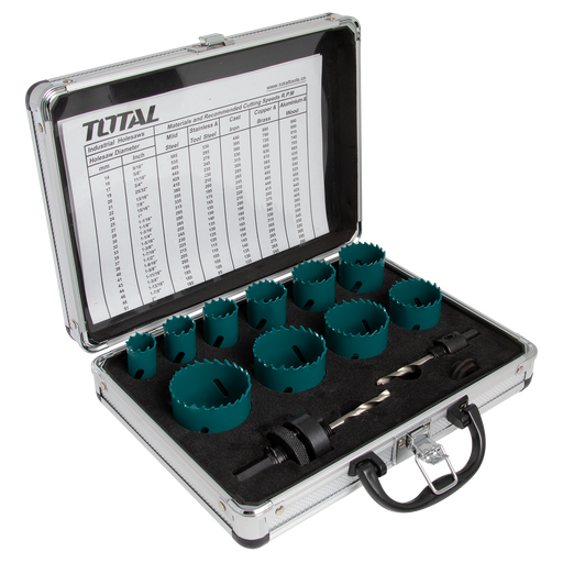 Total Tools TACSH1121 Bi Metal Hole Saw Set 12 Pieces