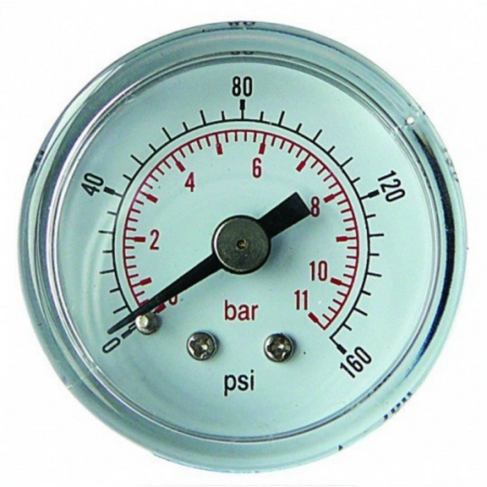 Gauges 50mm 1/4'' BSPT Male Back Connection| 0-1 Pressure Range (bar) | 0-15 Pressure Range (psi) | GC501/04