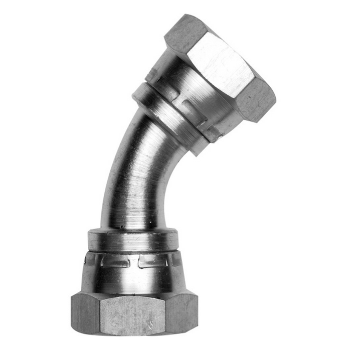 ITM Hydraulic BSPPSwivel Female x BSPPSwivel Female 45° Swept Elbow Zinc Plated   1/4" | 812-04