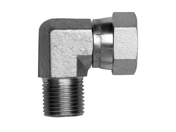 ITM Hydraulic BSPP 1/4" Male Cone x BSPPSwivel 1/4" Female 90 deg Compact Elbow Zinc Plated  | 615-04