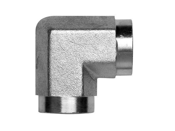 ITM Hydraulic BSPP Fixed 1/4" Female x BSPP Fixed 1/4" Female 90 deg Compact Elbow Zinc Plated  | 625-04