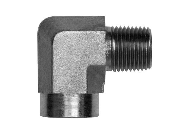 ITM Hydraulic NPTF 1/2" Male x NPTF Fixed 1/2" Female 90° Compact Elbow Zinc Plated   | 618-08