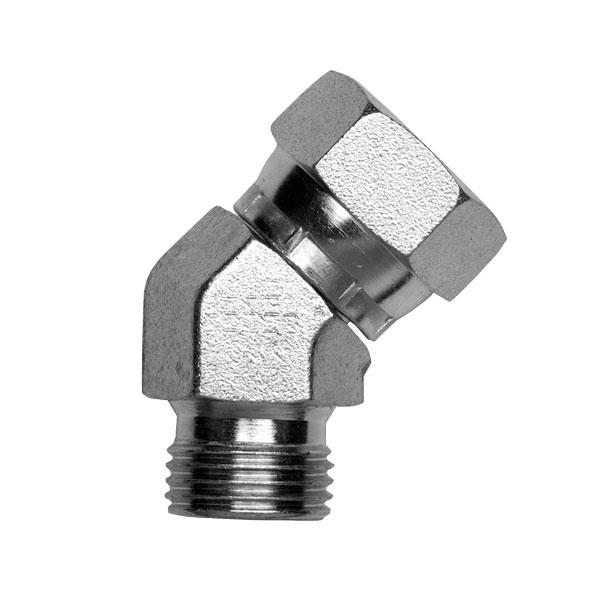 ITM Hydraulic BSPP 5/8" Male Cone x BSPPSwivel 5/8" Female 45° Compact Elbow Zinc Plated   | 628-10