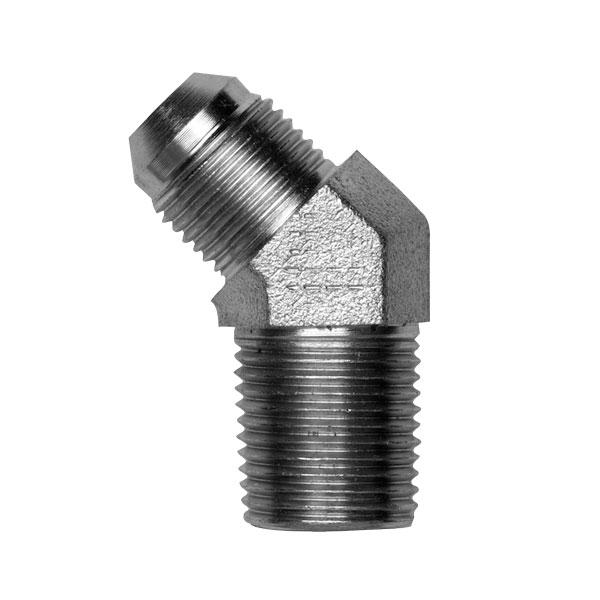 ITM Hydraulic NPTF 1.1/4" Male x JIC 1.1/16"-12 Male 45° Compact Elbow Zinc Plated   | 629-2012