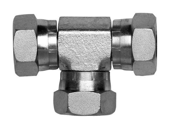 ITM Hydraulic BSPPSwivel 1/4" Female Equal Tee Zinc Plated  | 530-04