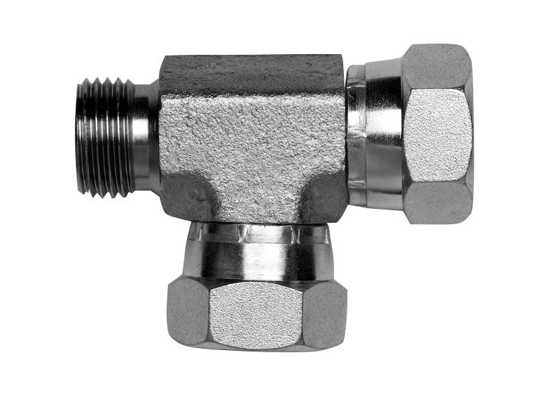 ITM Hydraulic BSPP 3/4" Male x BSPPSwivel 3/4" Female x BSPP 3/4"Swivel Female Tee Zinc Plated   | 521-12