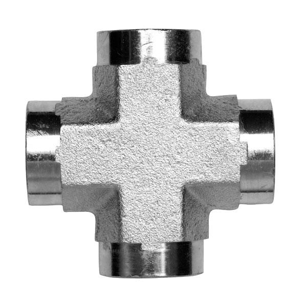 ITM Hydraulic NPTF Fixed 1/4" Female Cross Zinc Plated  | 540-04