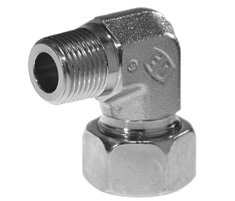 Parker EO Male Elbow 24 deg Flareless/BSPT 1/8-3/4" Tube O/D 6-22 Pressure Rating 160-400 Bar | 12 | WE15LRCF