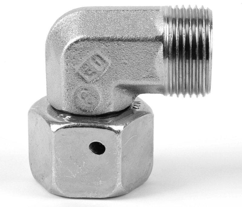 Parker EOSwivel Nut Elbow 24 deg Flareless Metric Female Swivel Tube O/D 6-38 Thread M12-M52 Pressure Rating 160-630 | 10 | EW10SCF