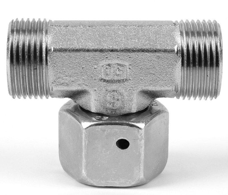 Parker EOSwivel Nut Branch Tee 24 deg FlarelessSwivel Female Thread M12-M52/ Pressure Rating 315-630 Bar/Tube O/D 1&2 | M30 | ET22LCF