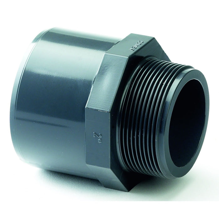 UPVC Plain Female Plain Male Threaded Adaptor | Tube NB 1.1/4" | Spigot 1.1/2" | BSPP Male 1.1/4" | ITM-2120205