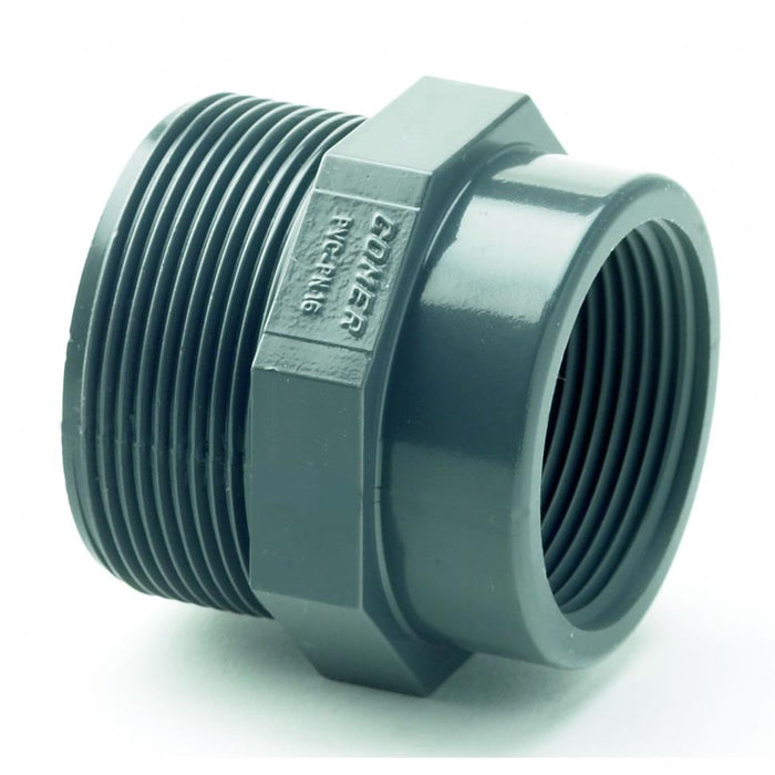 UPVC Imperial MaleFemale Threaded Reducing Bush Long Pattern | BSPP Male 1.1/4" | BSPP Female 1/2" | ITM-213030502