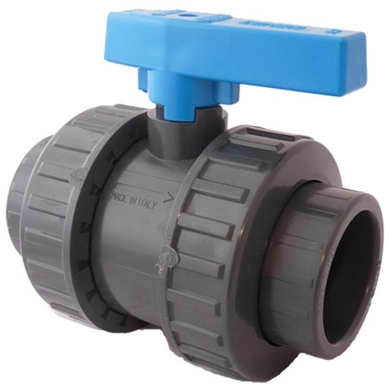 UPVC Imperial Standard Plain Double Union Ball Valve (EPDM Seals) | Tube NB 1.1/2" | ITM-2166S106Q