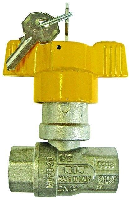 T Handle Ball Valve With Lock Gas Approved Female - Female | Size 3/4" | VTGLOCK12